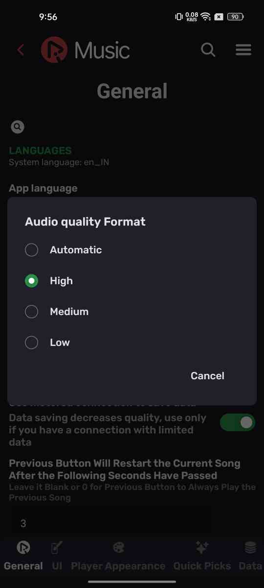 How to Change Podcast Audio Quality on RiMusic